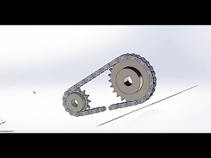 Mecanismo de cadena con piñones diferentes// SolidWorks