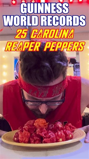 Guinness World Records title for "Fastest Time to Eat 25 Carolina Reaper Chilli Peppers" at Goat Fest by Ginger Goat Hot Sauce 2024. This Guinness World Records title was made extra special by the presence of Smokin Ed Currie - the creator of the Carolina Reaper. Peppers from Spruce Ridge Farm. Please follow, like, comment and share! mikejackeatsheat.com Guinness World Records: https://www.guinnessworldrecords.com/news/2025/3/speed-eater-mike-jack-scoffs-25-extremely-hot-carolina-reaper-peppers-
