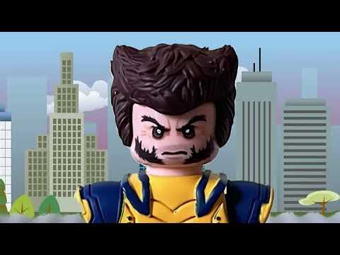 LEGO Knuckles Shakes a Hand with Deadpool Stop Motion Scene