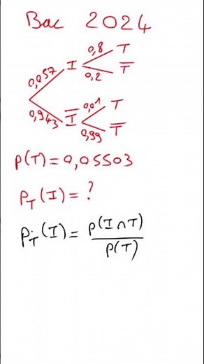 Bac : Calculer une probabilité conditionnelle - Probabilités conditionnelles (8b)