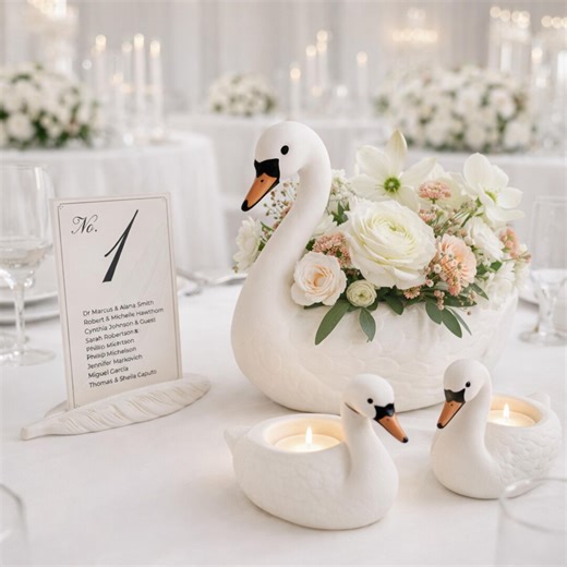 Swan Wedding Centerpiece Romantic Decoration Bridal Shower Sweetheart Table Styling Accessory Elegant Fairytale Reception Theme Engagement - Etsy