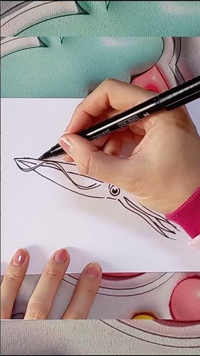 How to Draw a SQUID - fast drawing #shorts