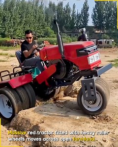 1.9M views · 6.1K reactions | Red Tractor Rolling Farmland Smoothly. #TractorWork #SoilPreparation | Fun club | Facebook