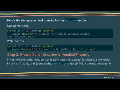 How to Fix Your Pygame Bullet Sprite That Only Fires Once Each Loop