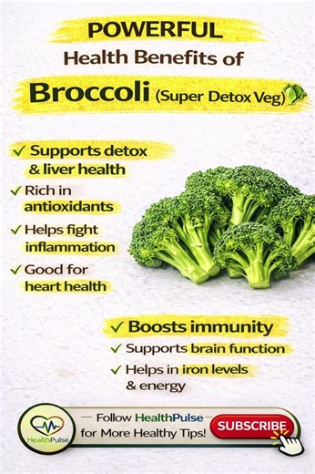 Powerful Health Benefits of Broccoli (Super Detox Veg) #healthyfood #healthylifestyle #eatingorganic