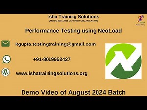 Performance Testing using NeoLoad Demo By Saravanan sir on 26th Aug 2024