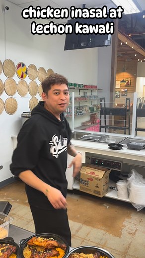 best sellers grilled chicken inasal and lechon kawali with half pansit half java rice lovelovelove only at Pork n Spoon | Odysseus Catahan Ferranco