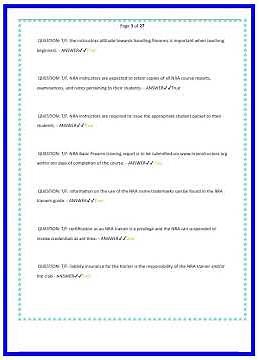 NRA INSTRUCTORS COURSE TEST EXAM NRA BASIC PISTOL SHOOTING TEST PRACTICE WITH COMPLETE 180 QUESTION