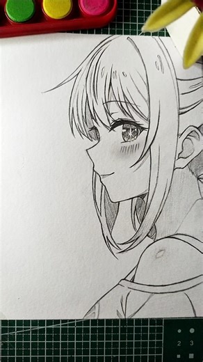 how to draw (Ruby Hoshino) side profile ✏️✨ #イラストメイキング #創作 #oshinoko #アニメ