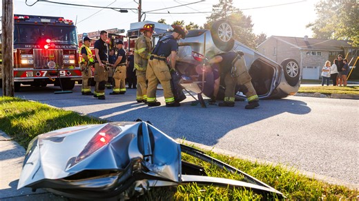Car flips during second crash in two days at residential north Hanover intersection