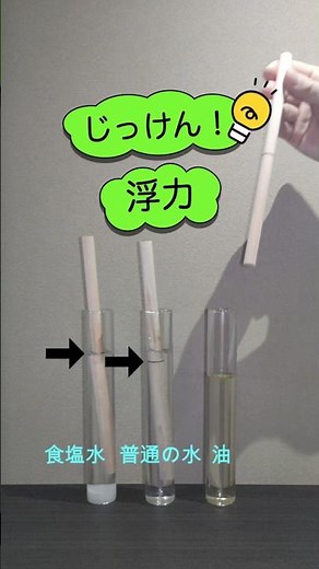 【力学 物理実験】浮力（食塩水,普通の水,油での比較）