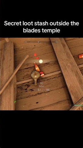 Secret loot stash outside the blades temple in Skyrim #skyrim #elderscrolls #skyrimspecialedition