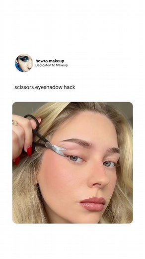 7K views · 69 reactions | ✨ The viral scissors eyeshadow hack is changing the game! Create a flawless cut crease in seconds using just your scissors — no pro skills needed  Try it now for that perfect glam look every time!   Follow for more genius makeup hacks!  Stay tuned for daily beauty tips! | How to Make Up | Facebook