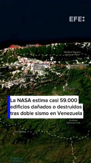La NASA publica unas imágenes de una evaluación experimental, en las que informa que 58.870 edificios están destruidos o tienen daños en Venezuela tras el doble terremoto sufrido el pasado 24 de junio. 📹 NASA Más info en EFE.com #EFEnoticias