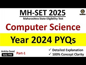 MHSET Computer Science 2024 PYQs Solution | CS Important MCQs | MHSET Exam 2025 Preparation