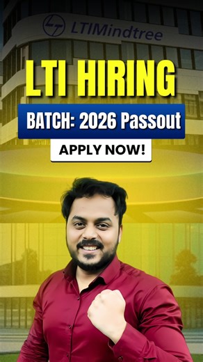 Campusmonk | Coding | Apti | Career on Instagram: "🚀 LTI Mindtree Hiring for 2026 Passouts is officially here! If you’re aiming for one of the top service-based companies, this is your chance to prepare smart and stay ahead. From the exam pattern to interview tips, I’ve broken down the complete hiring process so you know exactly how to crack it. ✨ Whether it’s aptitude prep, coding questions, or HR round strategies—this guide covers it all. Don’t just apply, apply with confidence. Follow @hustl