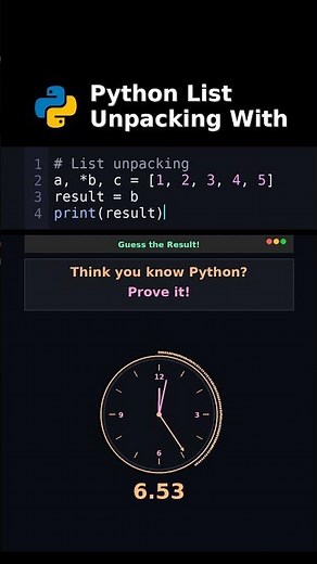 Python List Unpacking With Star Operator #pythonshorts