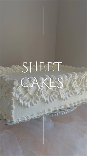 Dinika S Johnson• Wedding & Custom Cake Designer on Instagram: "Let’s talk Sheet Cakes 🍰 Sheets cakes are a great cake option to have. They are definitely a great alternative for a wedding or large event where you don’t want a large tiered cake. To accompany the half faux / half real Wedding Cake on my last reel this vintage sheet cake was used to serve the guest at the reception. I of course, had to add some ventures decor for a little flair🥰 this sheet cake could be up to 50 people when cut 