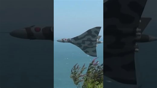Low Vulcan flypast Beachy Head cliffs