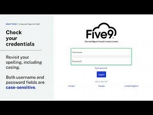 WHAT TO DO | If you can’t log in to Five9