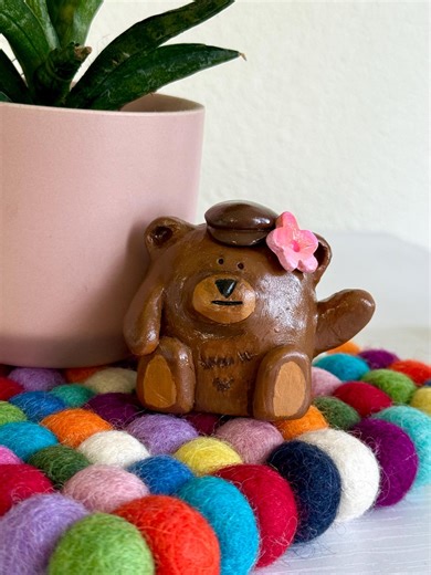 Handmade Polymer Clay Bear Figurine | Animal Lover Gift - Etsy