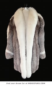 Crystal & Arctic FOX Fur Coat, Diva Apres Ski Gift, Mob Wife Aesthetic, Vintage Winter Wedding Bridal Tuxedo Jacket Stroller, Large - Etsy