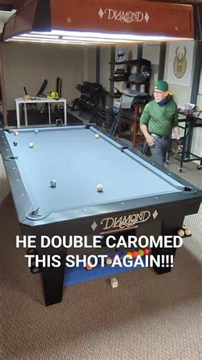 HE DOUBLE CAROMED THIS SHOT AGAIN #pool #billiards #8ballpool #ball #blackballpool #livestream