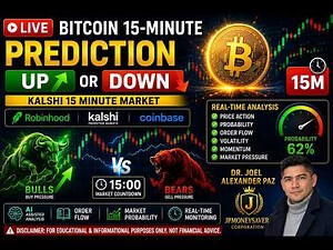 LIVE Bitcoin 15 minute Prediction | Kalshi UP or DOWN | BTC 15M Prediction | Coin Base | Robin Hood