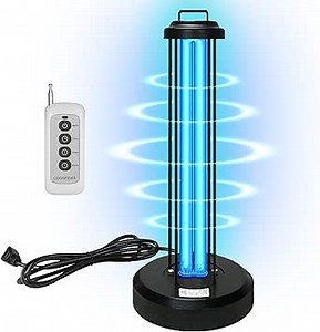 38W UV Light Sanitizer, Ultraviolet Lamp with Remote Control for Home, Office School, Hotel.99.99% UVC Cleaning Portable Lamp,3-Gear Timer 15/30/60 Minutes 110V with Ozone