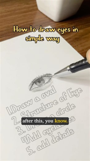 How to Draw Eyes Step by Step | Easy Eye Drawing for Beginners #shorts