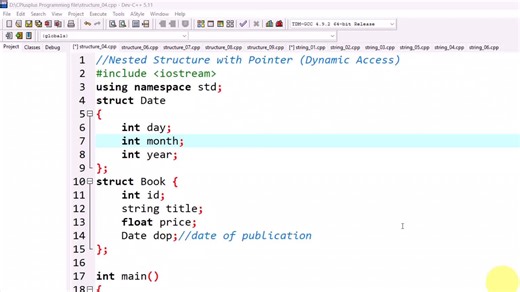 Nested Structure with Pointer #Structure #Arrays #Viralpost #viralpages #creatorsearchinsights