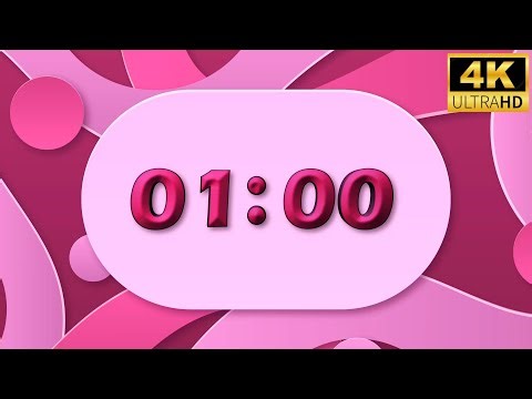 4K 1 Minute Countdown Timer | Free Countdown Video for Commercial & Personal Use | Pink 3D Timer 4K