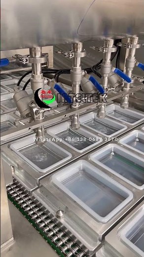 automatic tray filling sealing machine for pork skin jelly packing#porkjellypacking