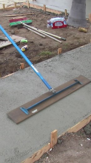 Do You Use A Wooden Bull Float? Check us out on YouTube! #bestinthewest #westcoastcustomconcrete #concrete #cement #concretetools #finishingconcrete #bullfloat #walkway #frontentry #wood #pro #skill #amazing #satisfying #build #construction #constructor #westcoast #customconcrete #coloredconcrete #stampconcrete #woodenbullfloat #question