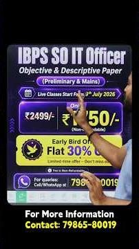 Want to Crack IBPS SO IT Officer Exam 2026? Watch This! #shorts