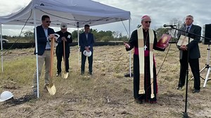 3.9K views · 370 reactions | Bishop John Noonan blesses the groundbreaking for St. Faustina Catholic Church. After celebrating Mass for 12 years in Glenbrook Commons Shopping Center, parishioners are excited for their new home off US 27 and N. Boggy Marsh Rd. in Clermont. | Diocese of Orlando | Facebook