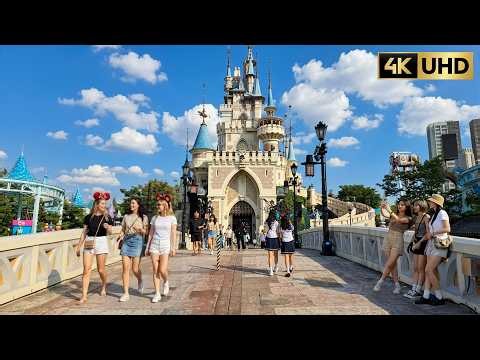 Seoul Walking Tour 4K | Lotte World Adventure & Magic Island | Jamsil Theme Park Walk | 롯데월드 어드벤처