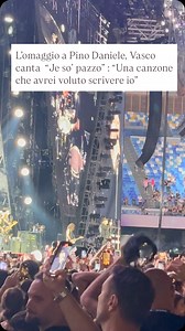 Allo stadio Maradona di Napoli, prima di salutare il suo pubblico con Albachiara, @vascorossi omaggia Pino Daniele e canta “Je so’pazzo”: “Una canzone che avrei voluto scrivere io”. I 50mila fan lo accompagnano scandendo parola per parola il grande successo del bluesman scomparso. | Corriere del Mezzogiorno