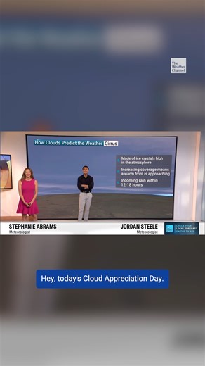 27K views · 237 reactions | This is for everyone who’s ever looked up and wondered, “What’s that cloud called?” ☁️ Meteorologists Stephanie Abrams and Jordan Steele share the different types of clouds and explain how they can help predict the weather for #CloudAppreciationDay. | The Weather Channel | Facebook