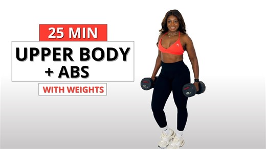 Controlled 25-Min Upper Body Weights Workout—Chest, Back, Arms, Shoulders & Abs!