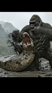 Titan Gorilla vs Giant Swamp Python 🦍🐍🔥