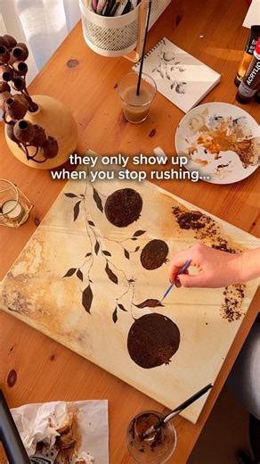 Using coffee to paint my new art work ☕️