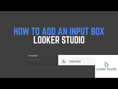 How to Add an Input Box in Looker Studio