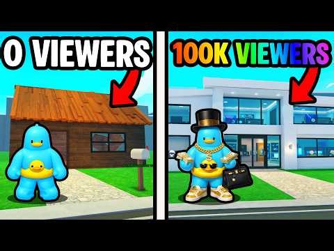 From POOREST to RICHEST STREAMER HOUSE in ROBLOX STREAMING TYCOON
