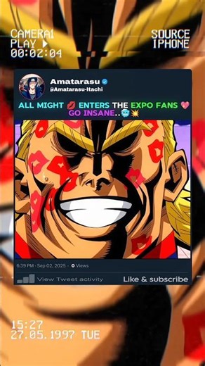 All 💋 Might Enters the Expo Fans Go INSANE 🥶💥 #myheroacademia #mha #anime #animeedit