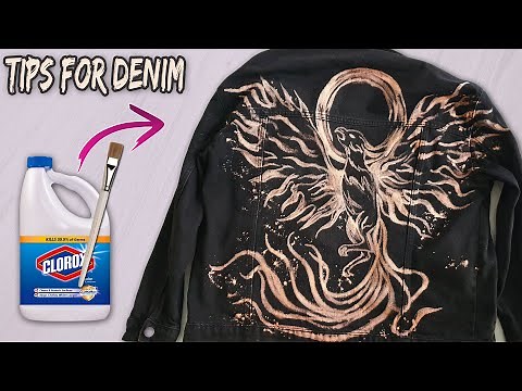 How to Paint Denim Jacket With Bleach ( affordable and cool customization!)
