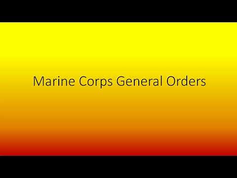U S Marine Corps General Orders