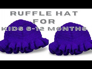 Cute crochet ruffle hat for babies/ 6-12months old