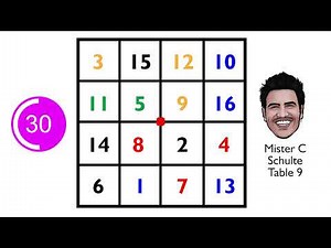 Schulte Table Sunday #9 - Peripheral Vision Training - Brain Games