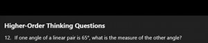 Higher-Order Thinking QuestionsIf one angle of a linear pair i... | Filo